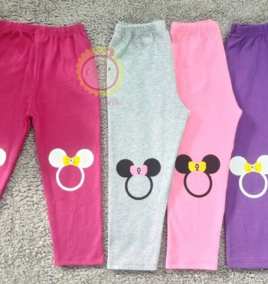 Quần thun ôm cho bé gái in hình MicKy đại