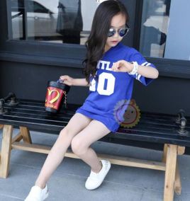Đầm thun suông in chữ số 50