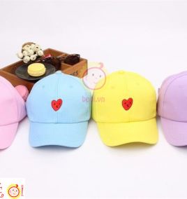 nón kết bé gái hình trái tim