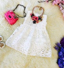 Đầm ren sát nách xinh xắn cho bé gái (size lớn)