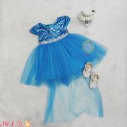 Đầm công chúa elsa kèm choàng lưới cho bé gái (size nhỏ)