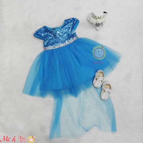 Đầm công chúa elsa kèm choàng lưới cho bé gái (size lớn)