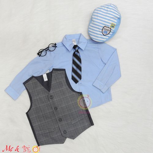 Đồ vest kèm cà vạt cho bé trai