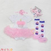 Set body suit kèm băng đô và giày ,vớ cho bé gái