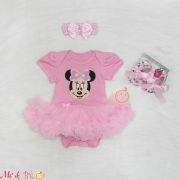 Set body suit kèm băng đô và giày in hình mickey cho bé gái