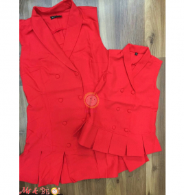 Đầm cặp cổ vest, đuôi cá cho mẹ và bé( size mẹ)