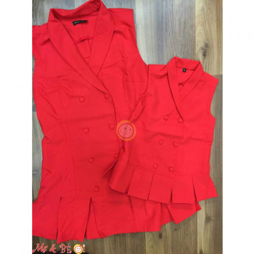 Đầm cặp cổ vest, đuôi cá cho mẹ và bé( size mẹ)