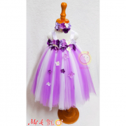 Đầm dự tiệc kèm băng đô hoa cho bé gái