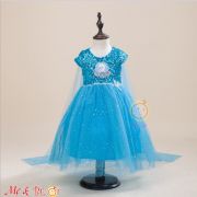 Đầm công chúa ELSA kèm khăn choàng lưới cho bé gái