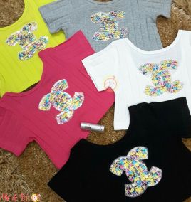 Áo thun crop top chanel cho bé gái