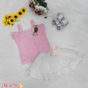Sét váy thiết kế áo hai dây rớt vai