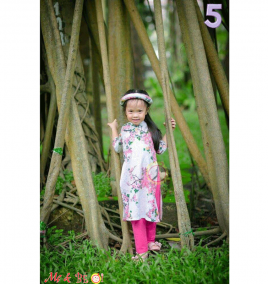 Áo dài gấm gái(size lớn)