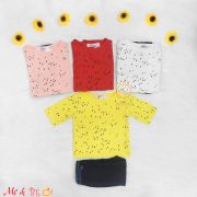 Set phối áo thun vạt dài cho bé gái
