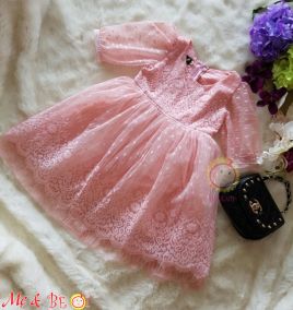 Đầm ren dự tiệc tay dài cho bé gái ( size lớn)