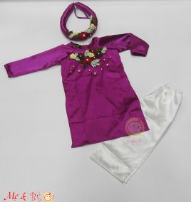 Áo dài tết phi bóng kèm mấn cho bé ( size nhỏ)