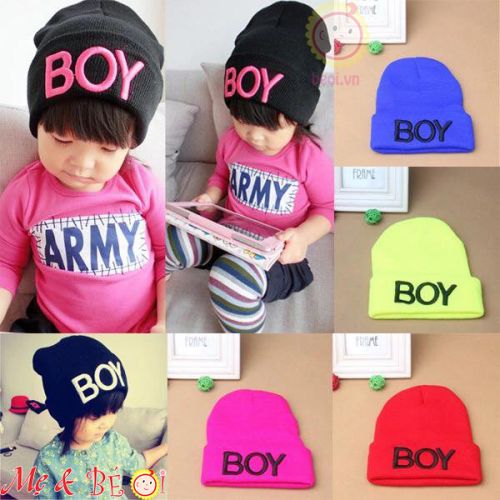 Nón len chữ Boy cho bé