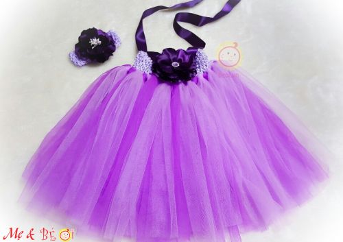 Đầm công chúa cao cấp kèm băng đô cho bé gái