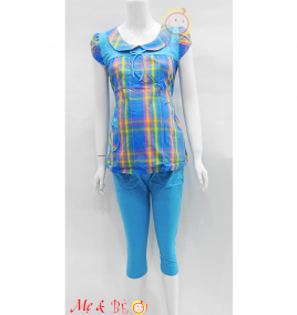 Đồ bộ bầu caro xanh da trời