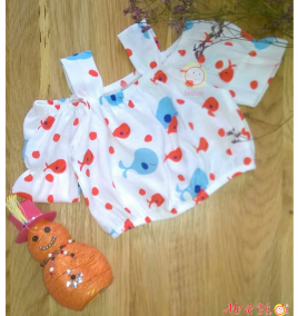 Áo xô croptop trễ vai cho bé gái