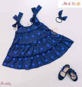 đầm xòe thắt nơ trên vai