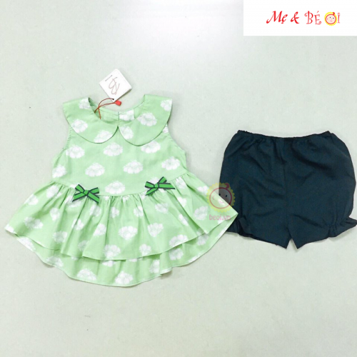đồ bộ kate áo xòe quần bí