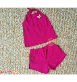 Đồ bộ yếm thun gân bé gái