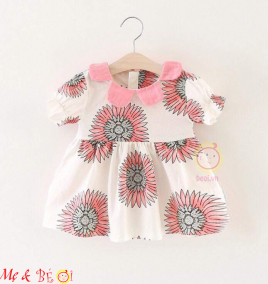 Đầm xô hoa cổ sen form nhí
