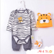 Set body suit tay dài set 4 món bé trai