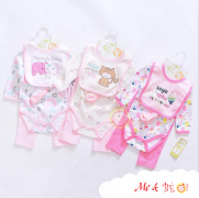 Set body suit tay dài set 4 món bé gái