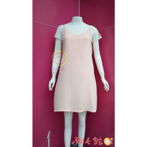 Đầm yếm 2 dây voan kèm áo ren