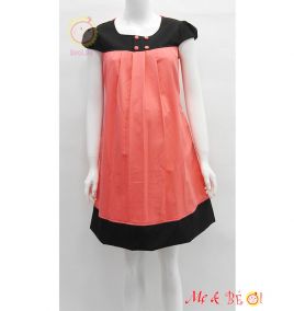 Đầm bầu đẹp dáng suông xếp ly chân ngực