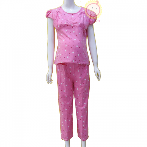 Đồ bộ bầu chấm bi cho bé bú