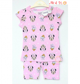 Đồ bộ bé gái YOYO tay ngắn in hình chuột MICKEY