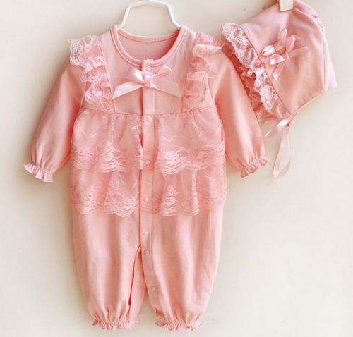 Body suit tay lỡ kèm nón cho bé gái