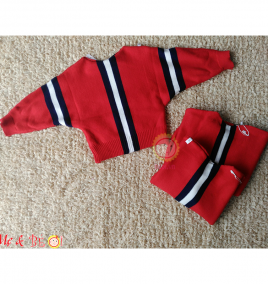 Áo len tay dài croptop sọc cho bé gái
