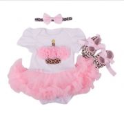 Set body suit kèm băng đô và giày in hình bánh cupcake cho bé gái