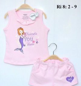 Đồ bộ sát nách yoyo nàng tiên cá cho bé gái
