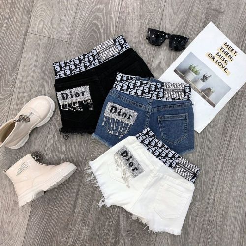 Quần short jean Dior cho bé gái