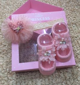 Set  hộp quà băng đô kèm vớ cho bé gái