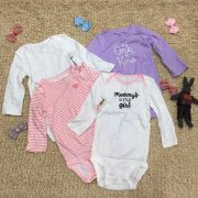 Set 4 bodysuit dài tay cho bé gái