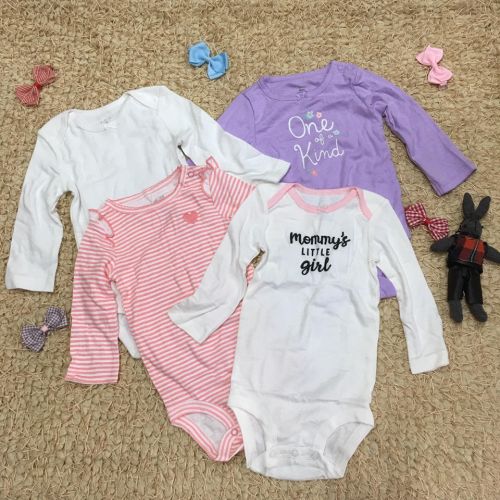 Set 4 bodysuit dài tay cho bé gái