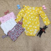 Set 4 bodysuit dài tay cho bé gái