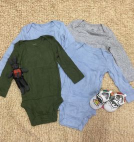 Set 4 bodysuit dài tay cho bé trai