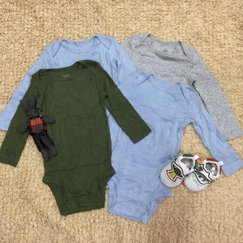 Set 4 bodysuit dài tay cho bé trai