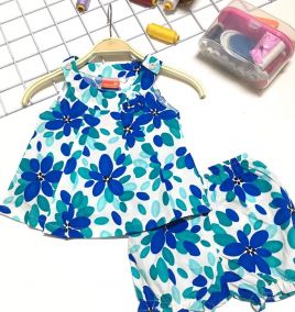 Đồ bộ kate cổ yếm cho bé gái