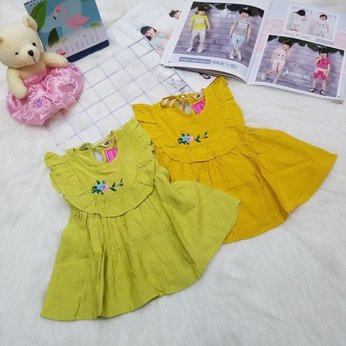 Đầm xô tay cánh tiên thêu hoa