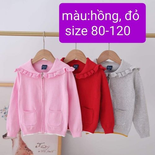 Áo len nhí bé gái bèo cổ