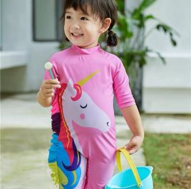 Đồ bơi liền thân bé gái họa tiết hoạt hình siêu đáng yêu