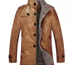 Jacket da nam vân cá sấu lót nỉ GF