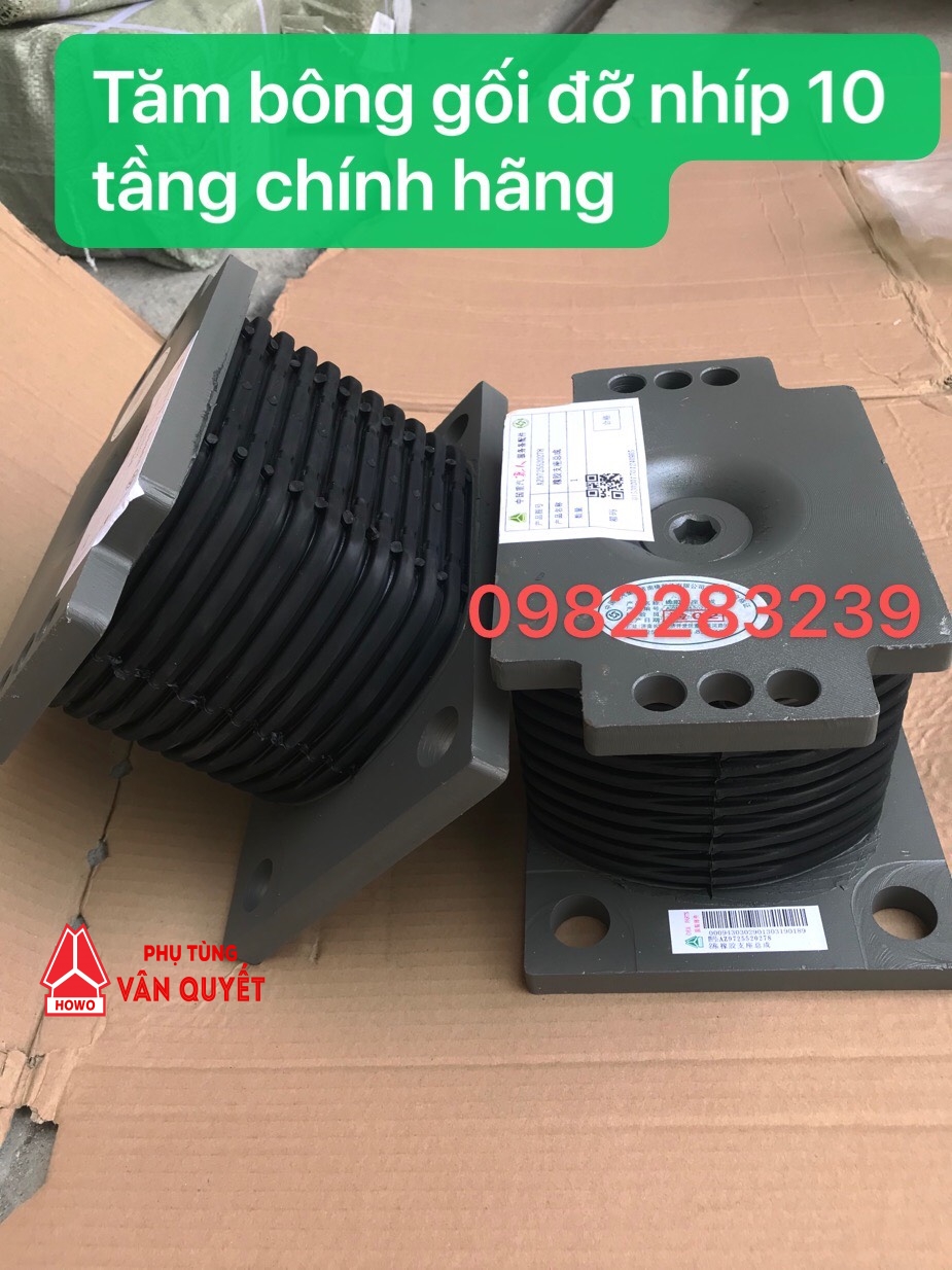 Tăm bông gối đỡ nhíp howo 10 tầng chính hãng AZ9725520278